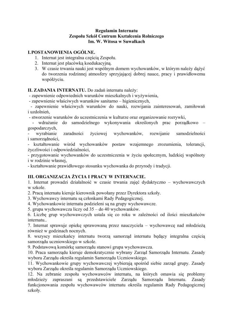 Regulamin Internatu 2018-1