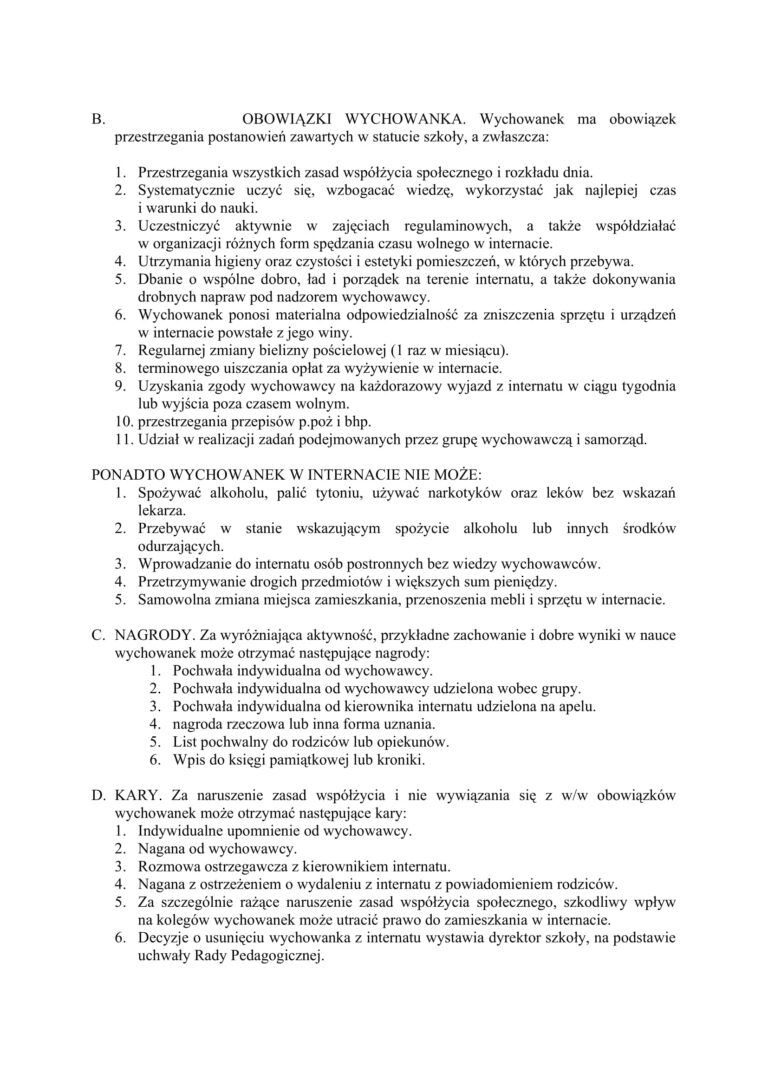 Regulamin Internatu 2018-3